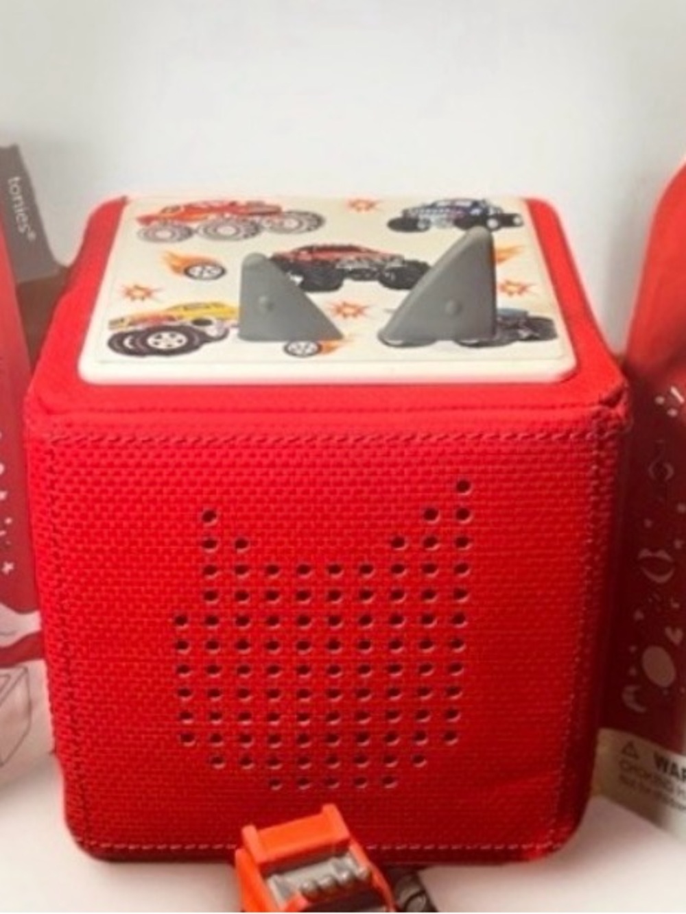 Red Toniebox 1 with Monster Truck Topper, NO Tonies NO Charger Included